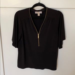 Michael Kors half gold zip dress shirt